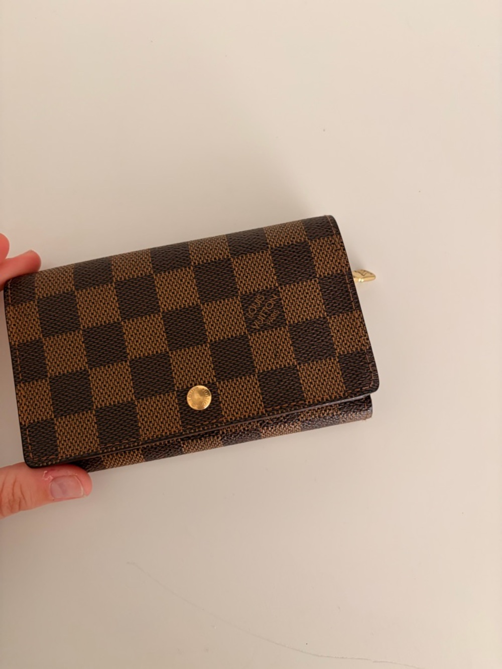 Louis Vuitton Brown Damier Key & Card Holder with Gold-Tone Hardware